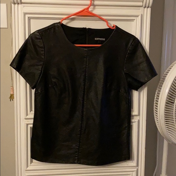 Black, pleather Express Top - Picture 1 of 2